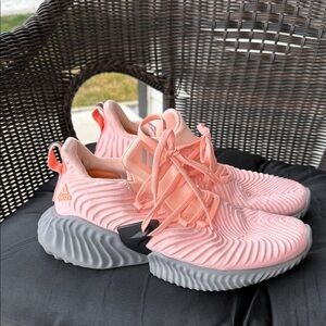 Adidas Women's Coral and Gray Sneakers